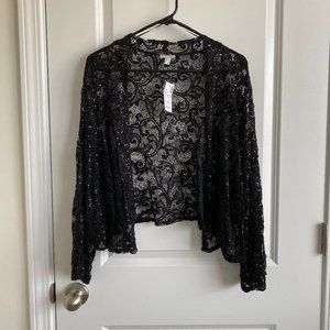 NWT Avenue Sequined Lace Open Cardigan 22/24